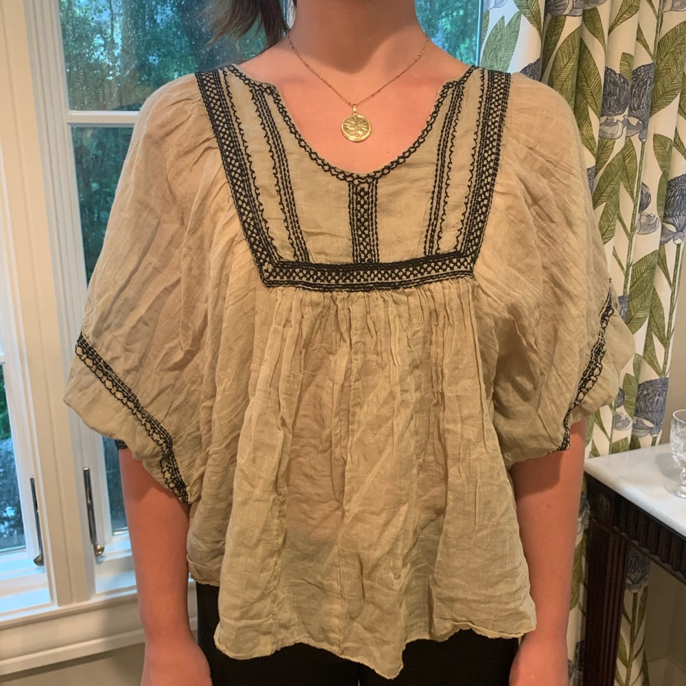 100% Cotton Lightweight Embroidered Blouse